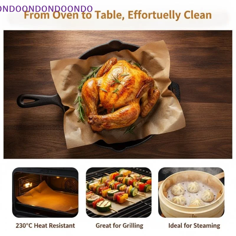 Parchment Paper Baking Sheets Non-Stick Precut Baking Parchment Baking Paper Will Not Curl Burn Wax Paper Air Fryer Baking Pape