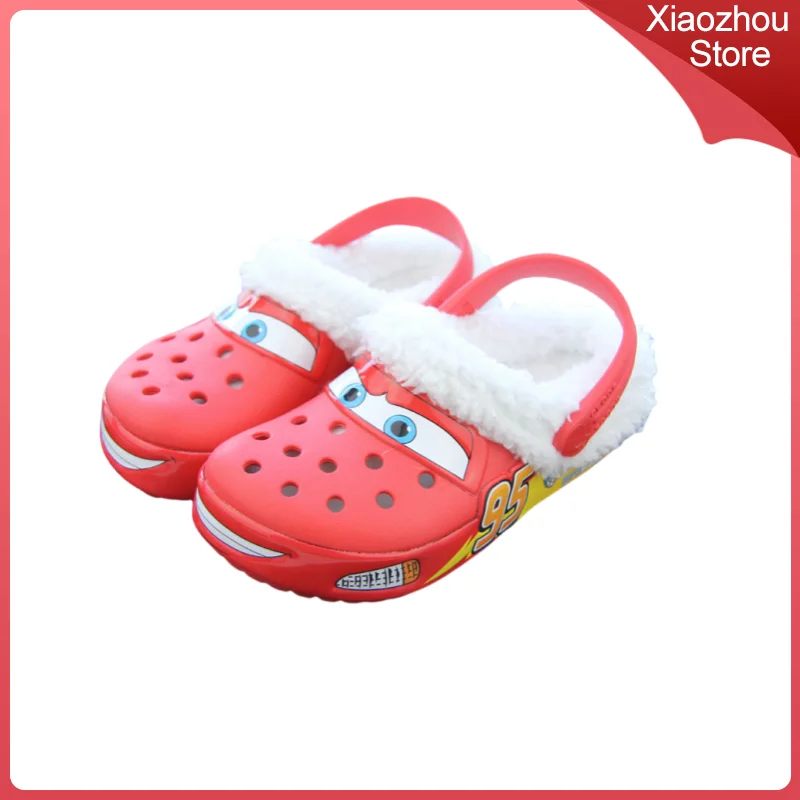 漫画のウォータープロスリッパ,屋外ビーチシューズ,ライトニングパッド入り,マックィーン,ピクサー,取り外し可能なコットンジャケット,誕生日プレゼント