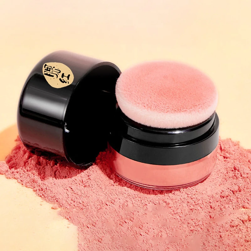 Loose Powder Air Cushion Blush, Long Last High Pigment, Soft, Misty Matte Face Blush, cores naturais para bochecha