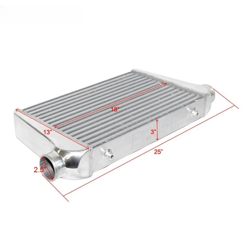 

Universal Aluminum Intercooler 25"*13"*3" inlet/outlet 2.5"