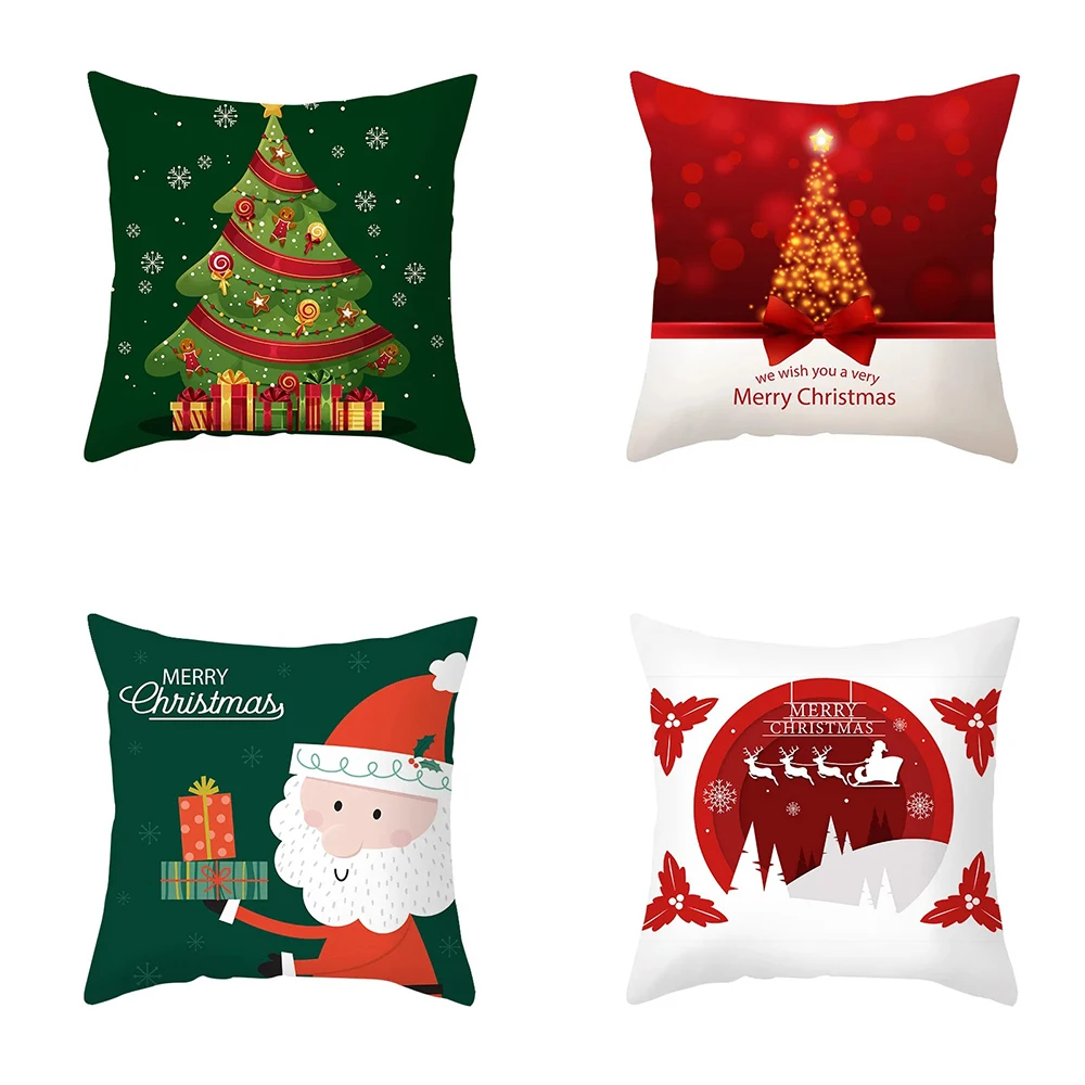 Christmas pillowcase Christmas cushion cover tree reindeer star pillowcase for party home decoration