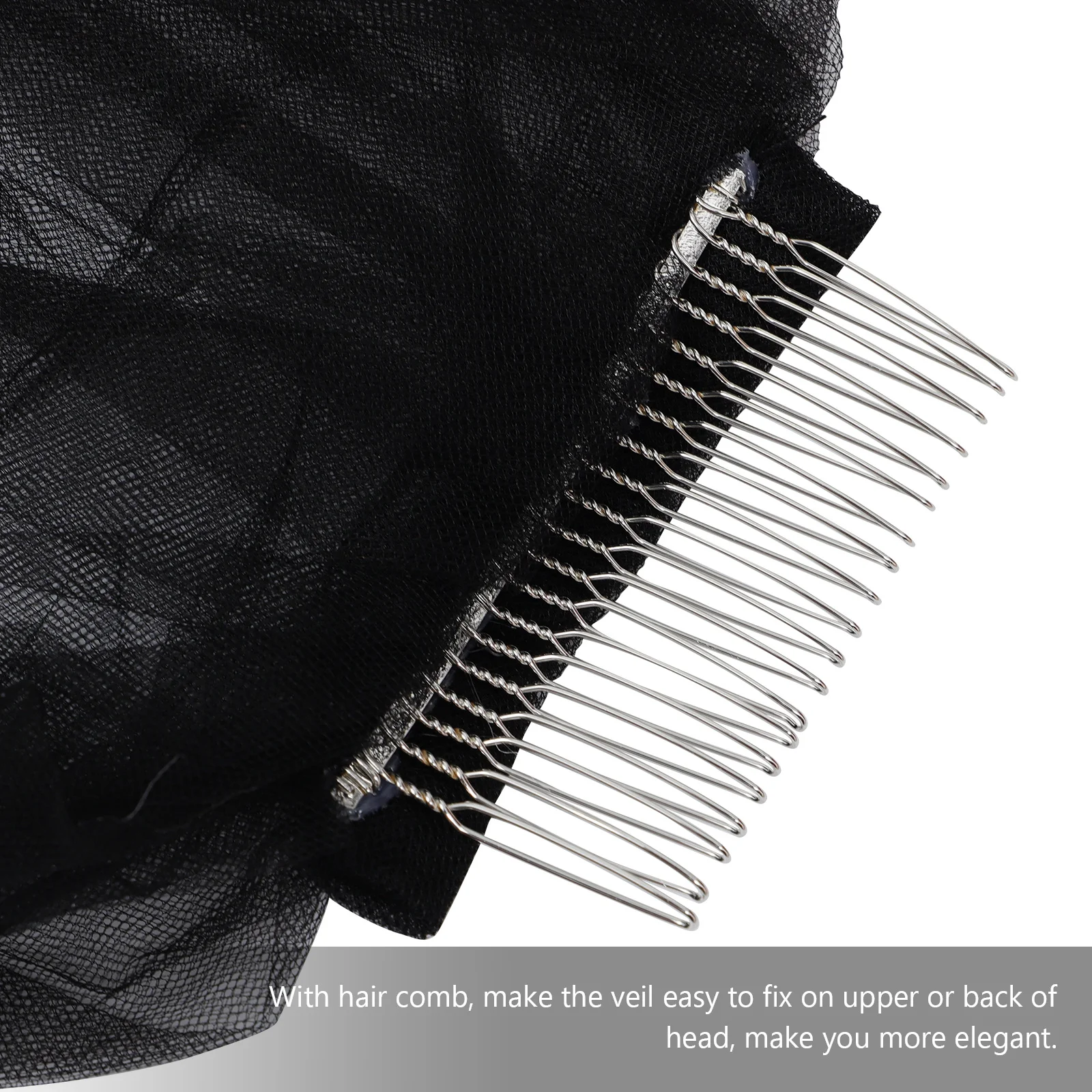 

2Pcs Dark Double-Layer Cover Hijabs Short Hair Combed Veil Party Mesh Veil Elegant Headdress Hair Decoration Party Headdress