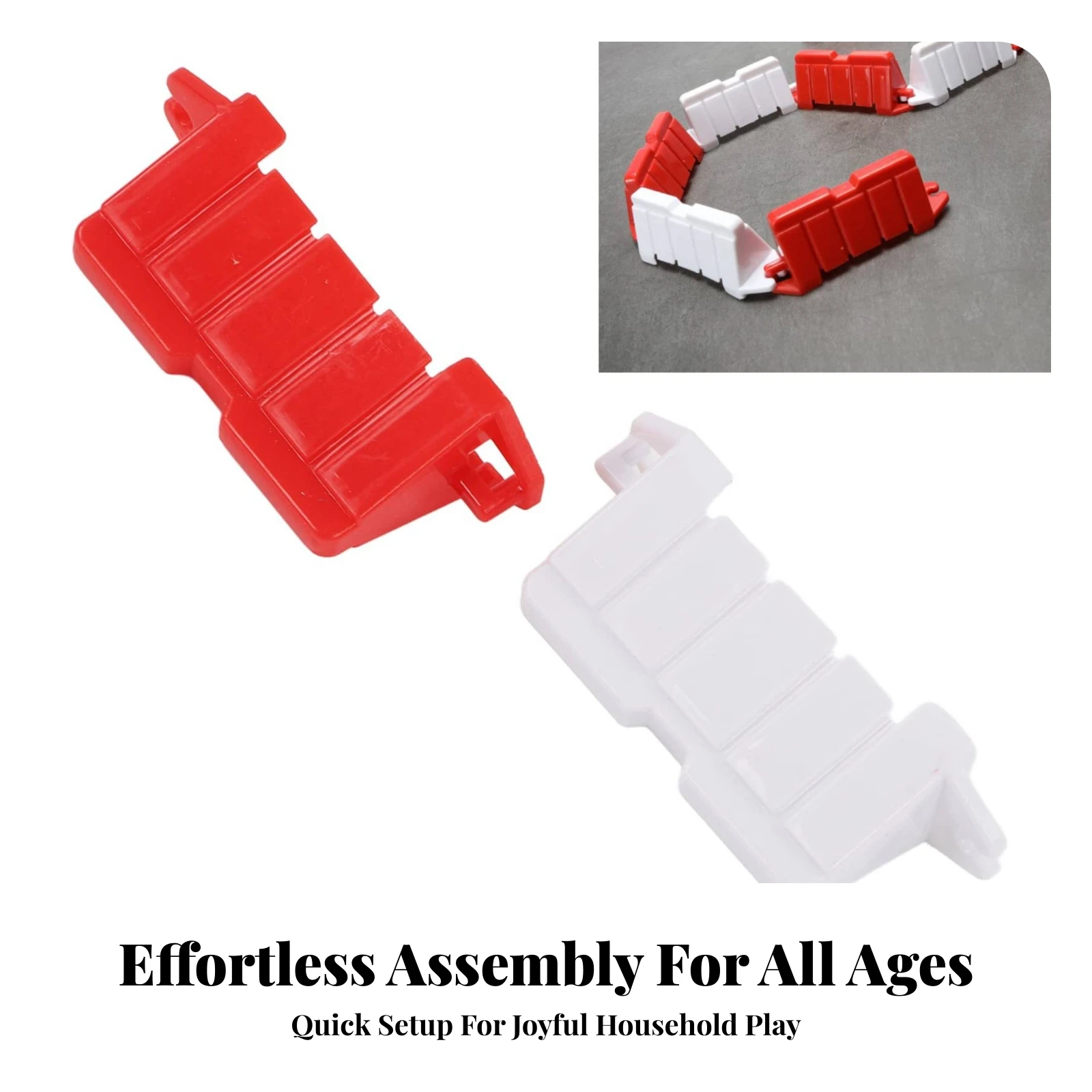

120 Pieces Layout Accessory Interlocking Road Barrier Connector Tabs Plastic Road Barrier Sturdy for distantControl Car Tracks