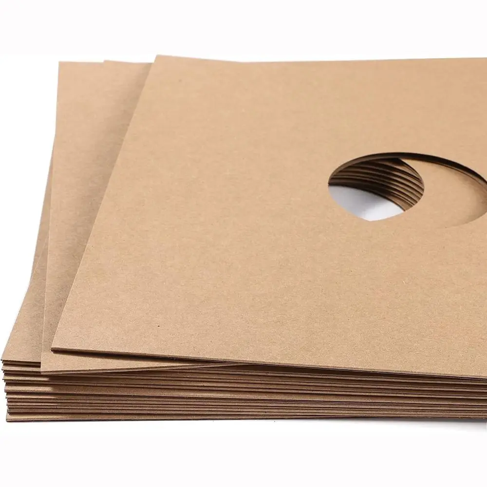 New 7/10 Inch Vinyl Records Sleeve Kraft Paper Reusable LP Vinyl Record Cover Square Record Protection