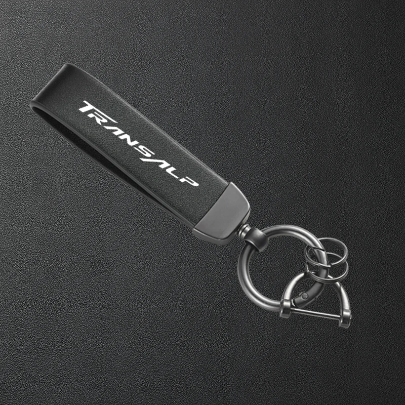 Motorcycle High-Grade Leather Keychain Metal Keyring Accessories For Honda TRANSALP XL 600 650 700 V XL700V XL650V
