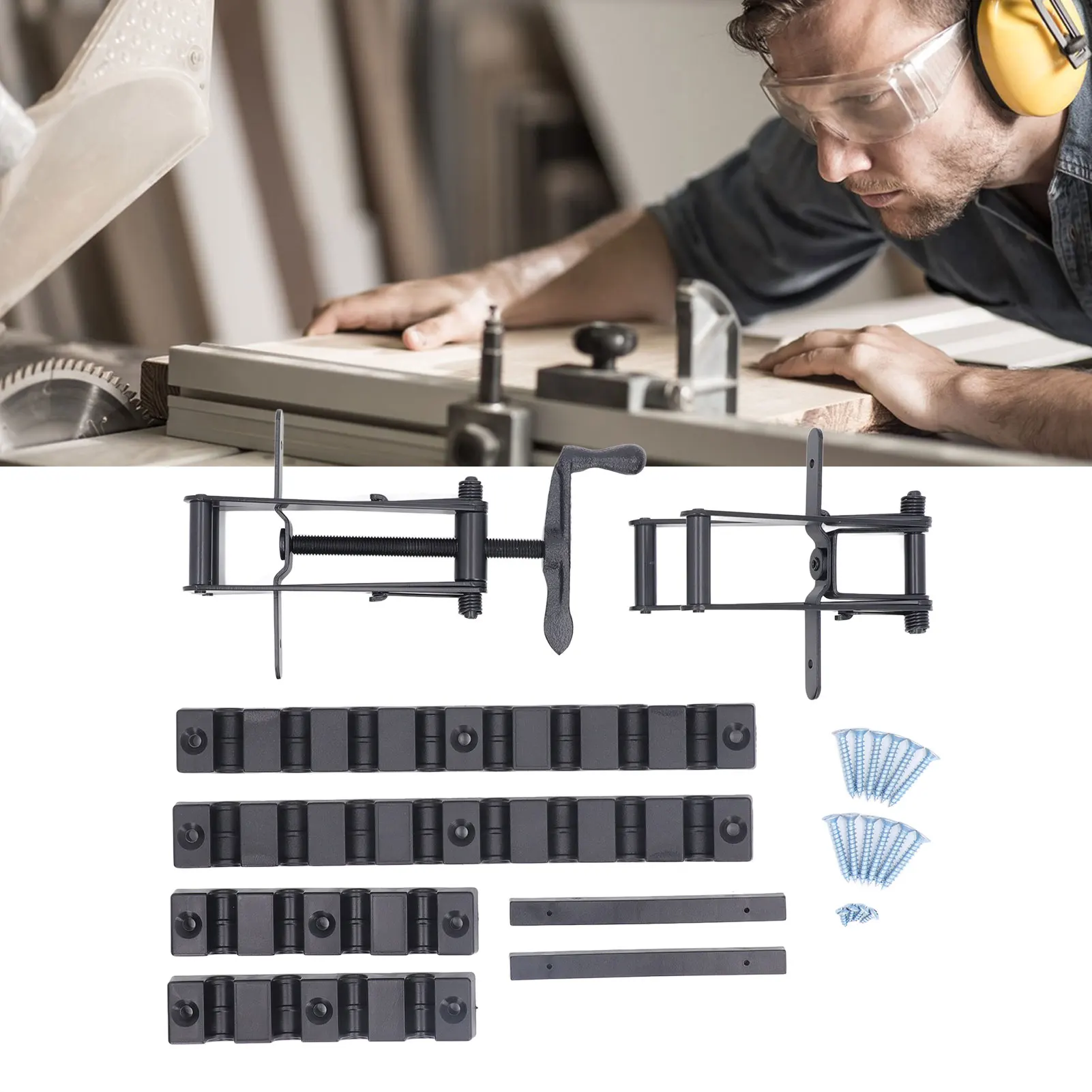 

Wood Panel Fixing Clamp 4 Way Pressure Clamp Adjustable Width Multifunctional Aluminum Alloy Fixture for Woodworking Projects
