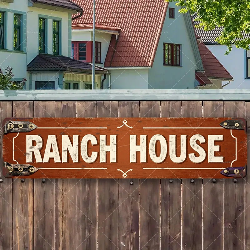 

1 шт. металлический знак, 4x16 дюймов деревенский знак дома ранчо-винтажный металлический настенный художественный декор в западном стиле