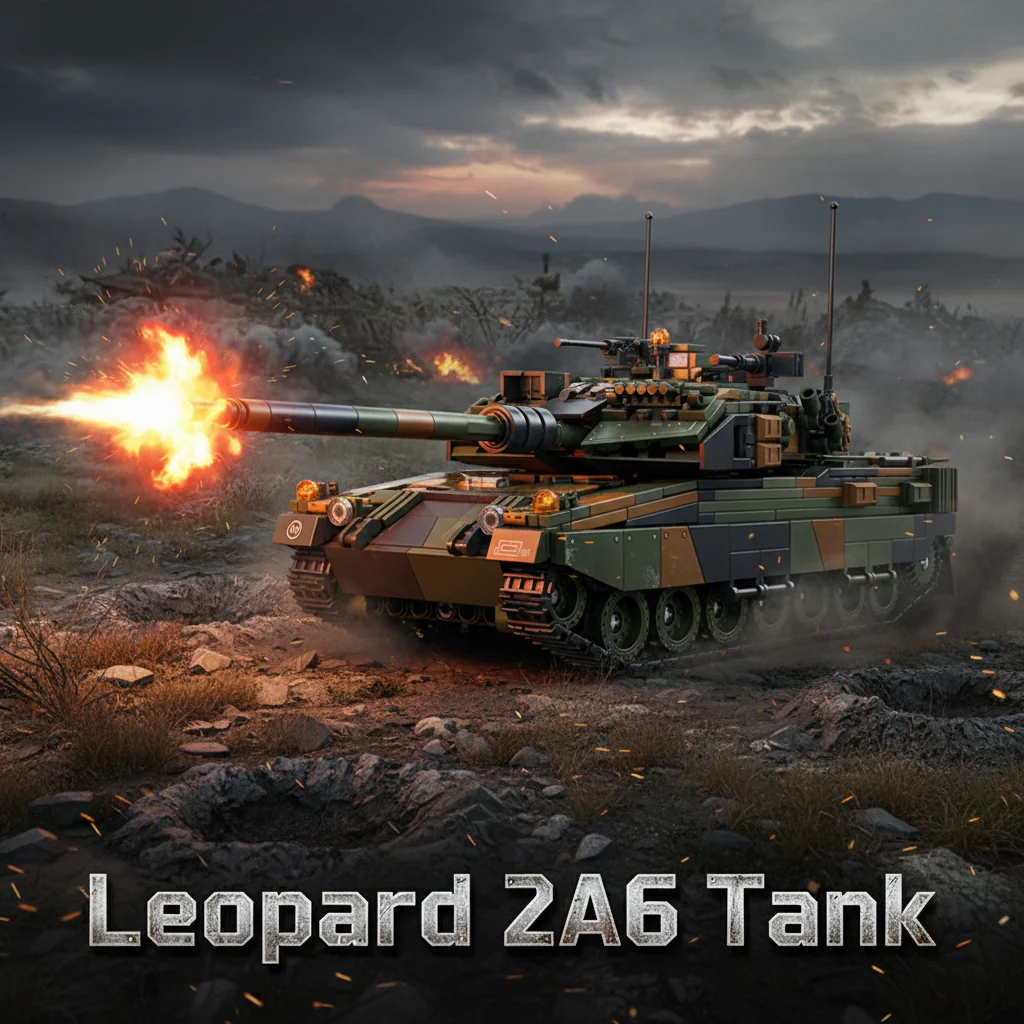 Military Series Armored Vehicle Building Blocks Machine War Leopard 2A6 Heavy Tank Bricks Sets Creative Toy Festival Gift 903Pcs