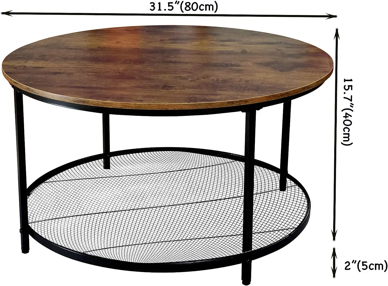 

# Industrial Balcony OEM Iron Steel Rustic Brown Round Wood MDF Wooden Modern Coffee Table Tv Unit Cabinet Metal Legs