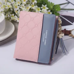 Women's Short Wallet, Girl's Zero Wallet, Contrasting Leather Hasp Wallet, Zipper Buckle Fashion Bag, Portable Small Wallet