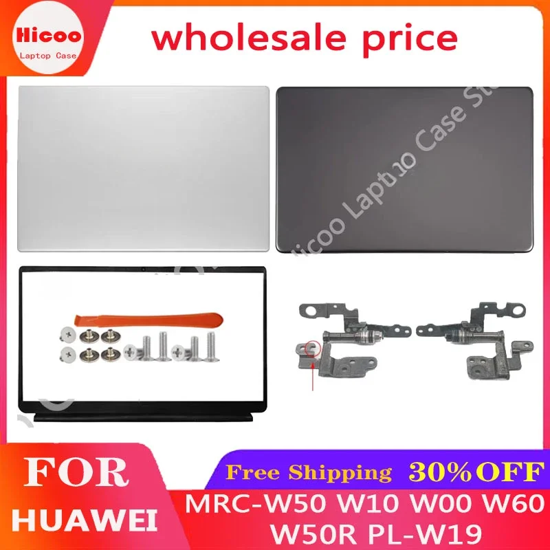 New For Huawei MateBook D15 MRC-W60 W50 PL-W19 MRC-W10 W09 W00 W50R Laptop LCD Rear Cover/Front Frame/Bottom Cover/hinge