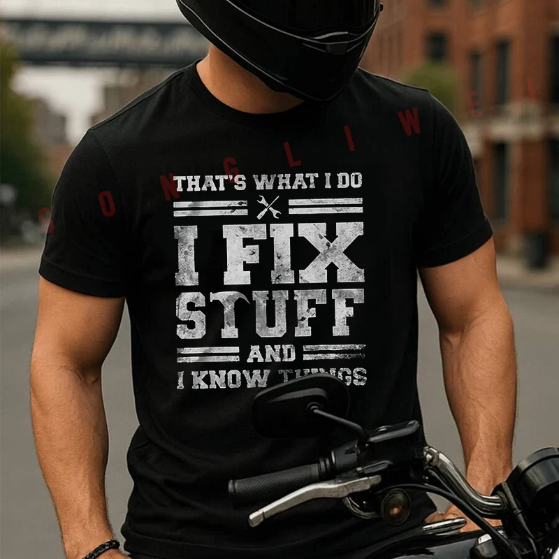 

Funny Repairman Handyman Graphic Moto T-Shirt Fashion Men And Women Aesthetic High Quality Cotton Tees