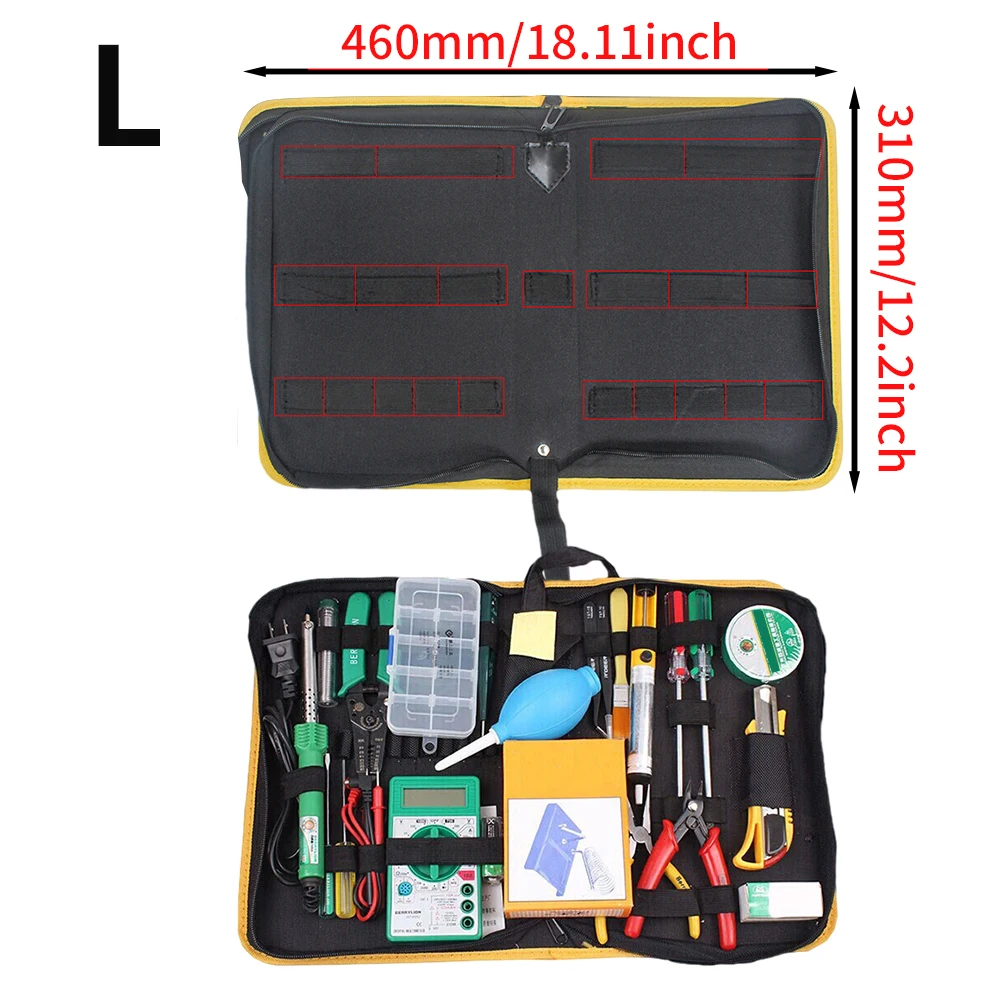 Bolsa de herramientas pequeña multifuncional de lona para electricista, Kit de reparación electrónica de agua, multímetro engrosado, bolsa de