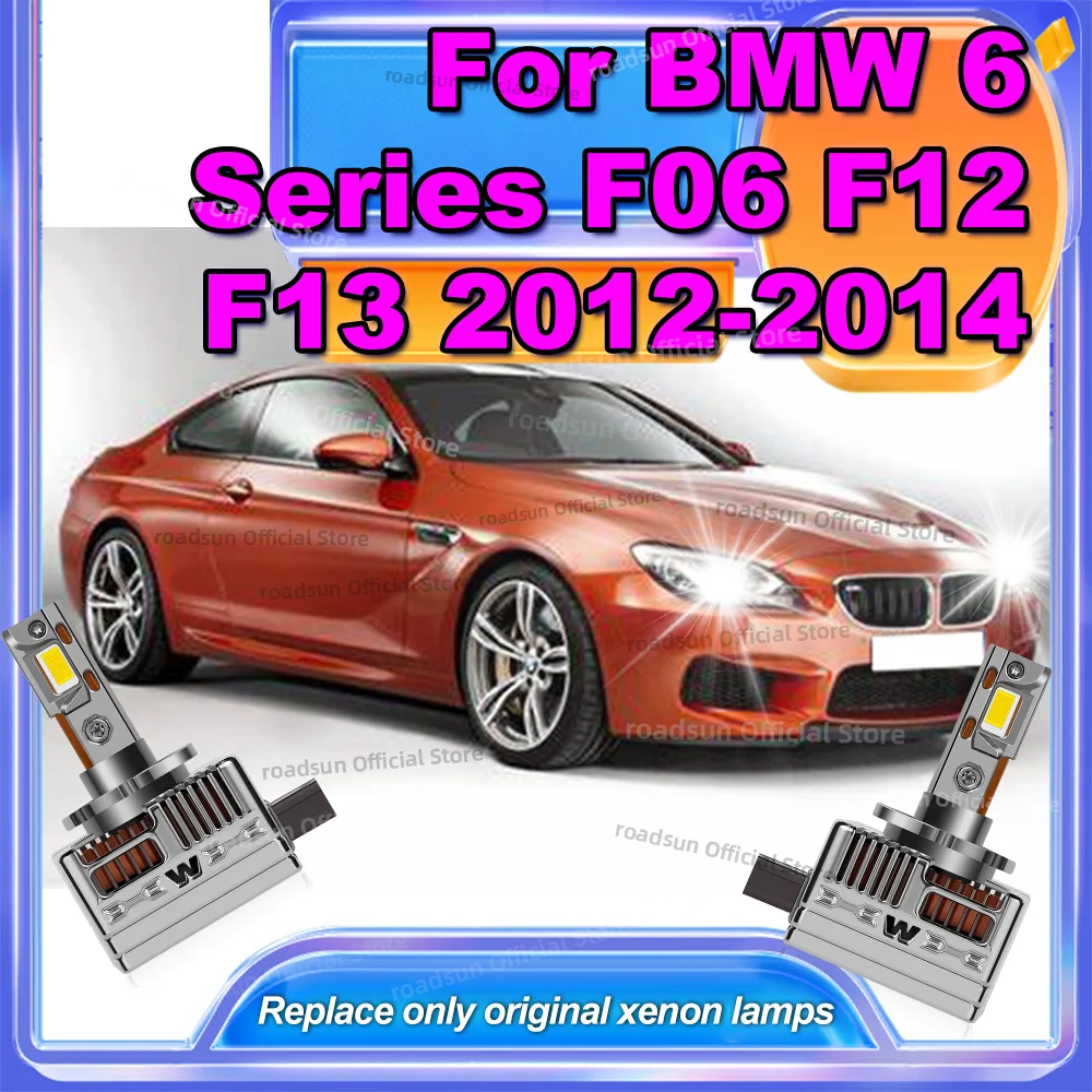 

2PCS LED Headlight Bulbs CANBUS 50000LM Car Lamp 6000K Plug&Play For BMW 6 Series F06 F12 F13 2012 2013 2014
