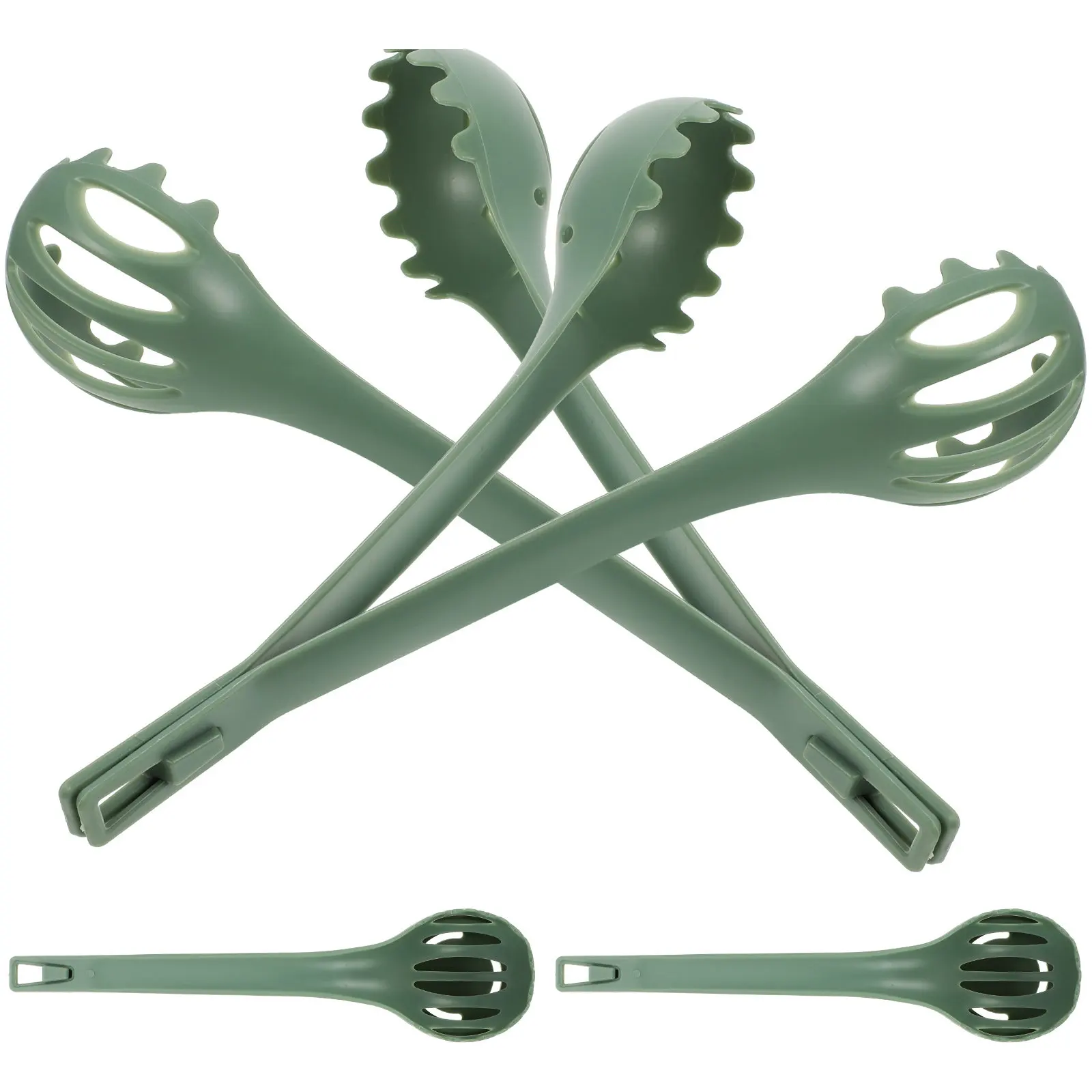 4Pcs Multifunctional Egg Beater Food Tong Whisk Manual Stirrer Cooking Pasta Clamps Long Handle Kitchen Tongs Egg Clip