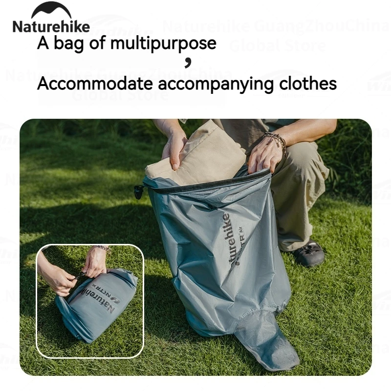 Naturehike borsa gonfiabile airbag pieghevole gonfiaggio rapido materassino per dormire materasso da campeggio all\'aperto portatile adatto ugelli da