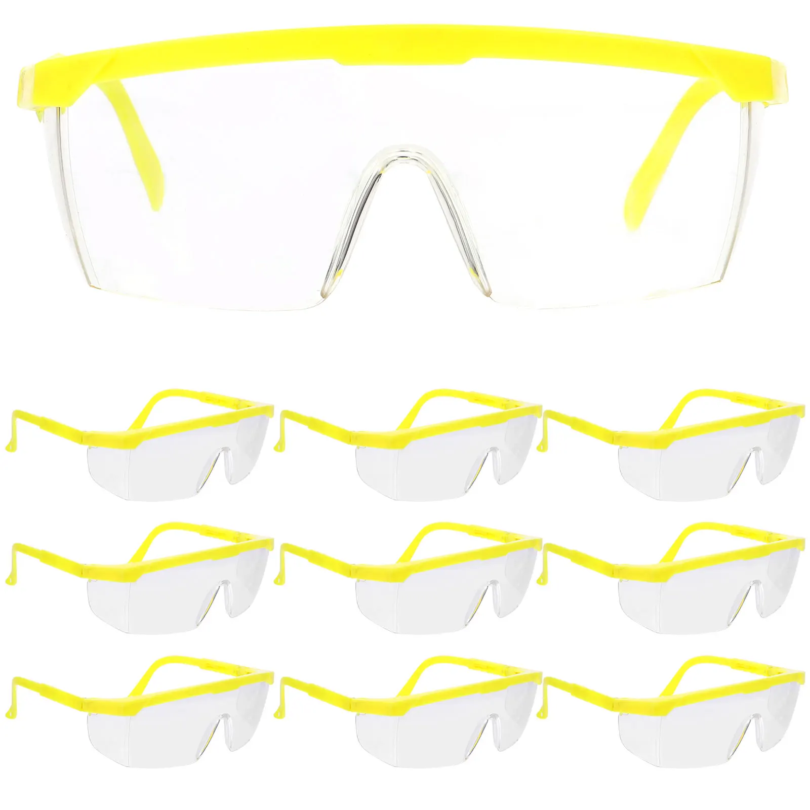 

12pcs Eye Protective Glasses Windproof Dust Goggles Safety Lab Yellow Protector Lightweight Impact Resistance Comfortable