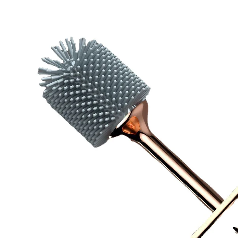 TPR Silicone Bristle Toilet Brush Water Leak Proof with Base No Dead Corner Cleaning Brush WC Flexible Soft Bristles Brush