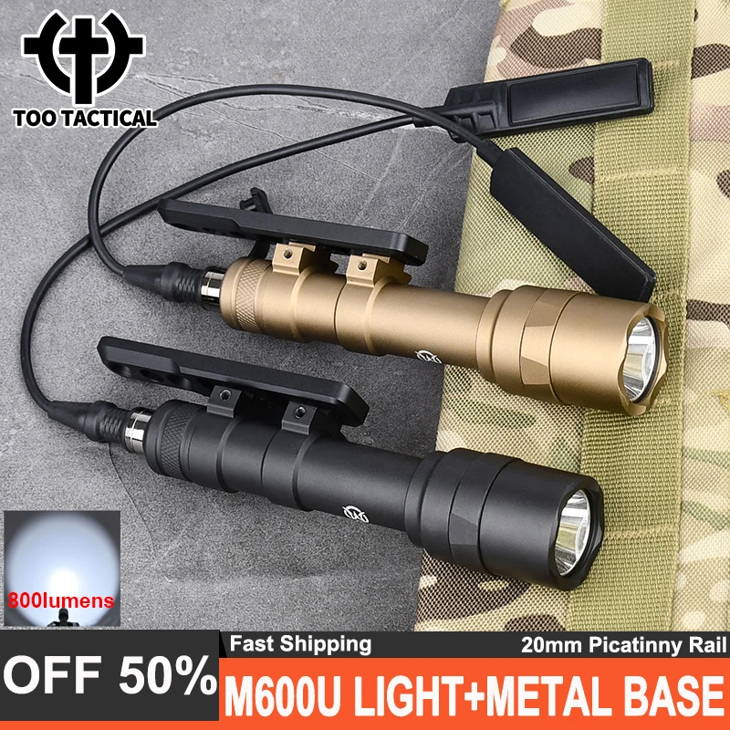 

WADSN Surefir M600U Flashlight Metal Base Set Tactical Hunting Weapon Spotlight SF M600u Scout Lamp Airsoft White LED Light