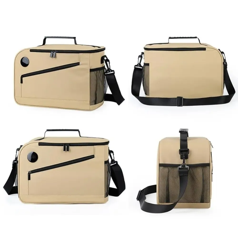 Insulated Picnic Bag with Temperature Display Waterproof Cooler Bag Shoulder Strap Thickened Thermal Food Container Work