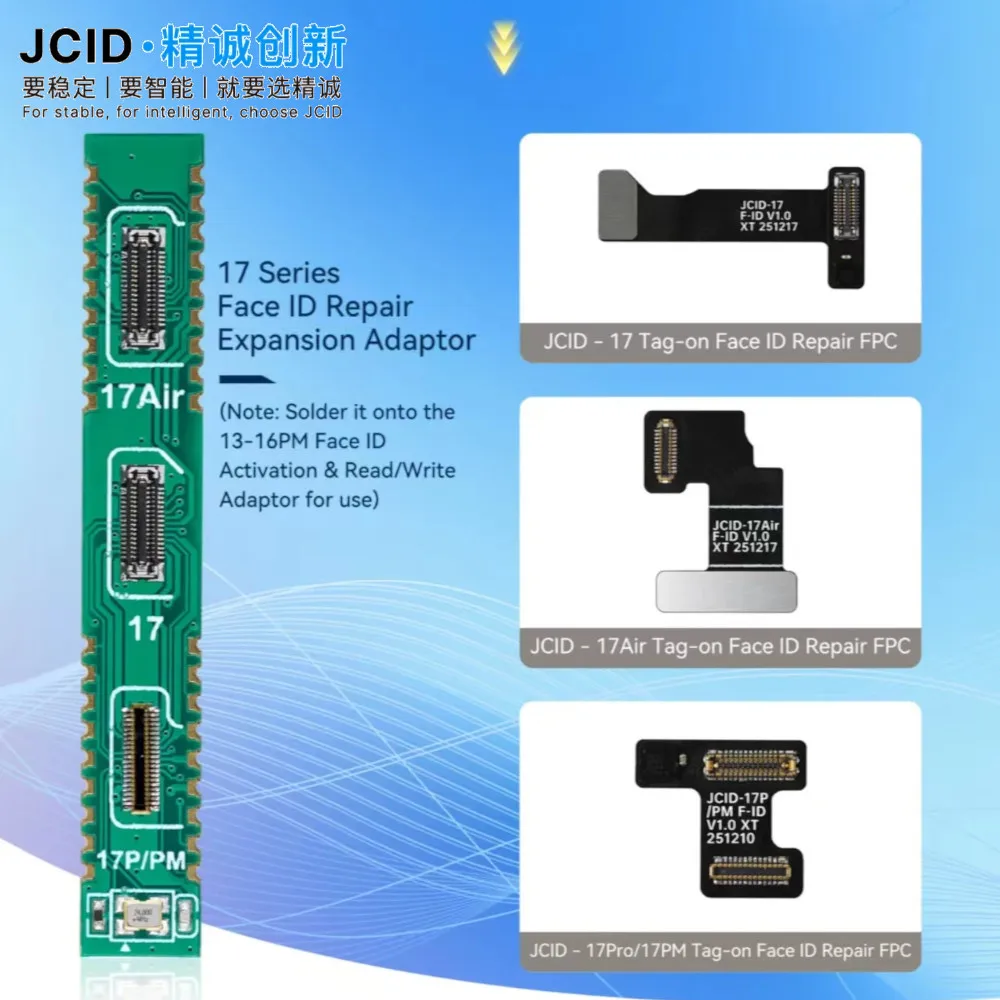 JCID X-17 Series Tag-on Face ID Flex Cable for iPhone X 11 12 13 14 15 16 17 Dot Matrix Repair Data Read and Write Romeo 2 Chips