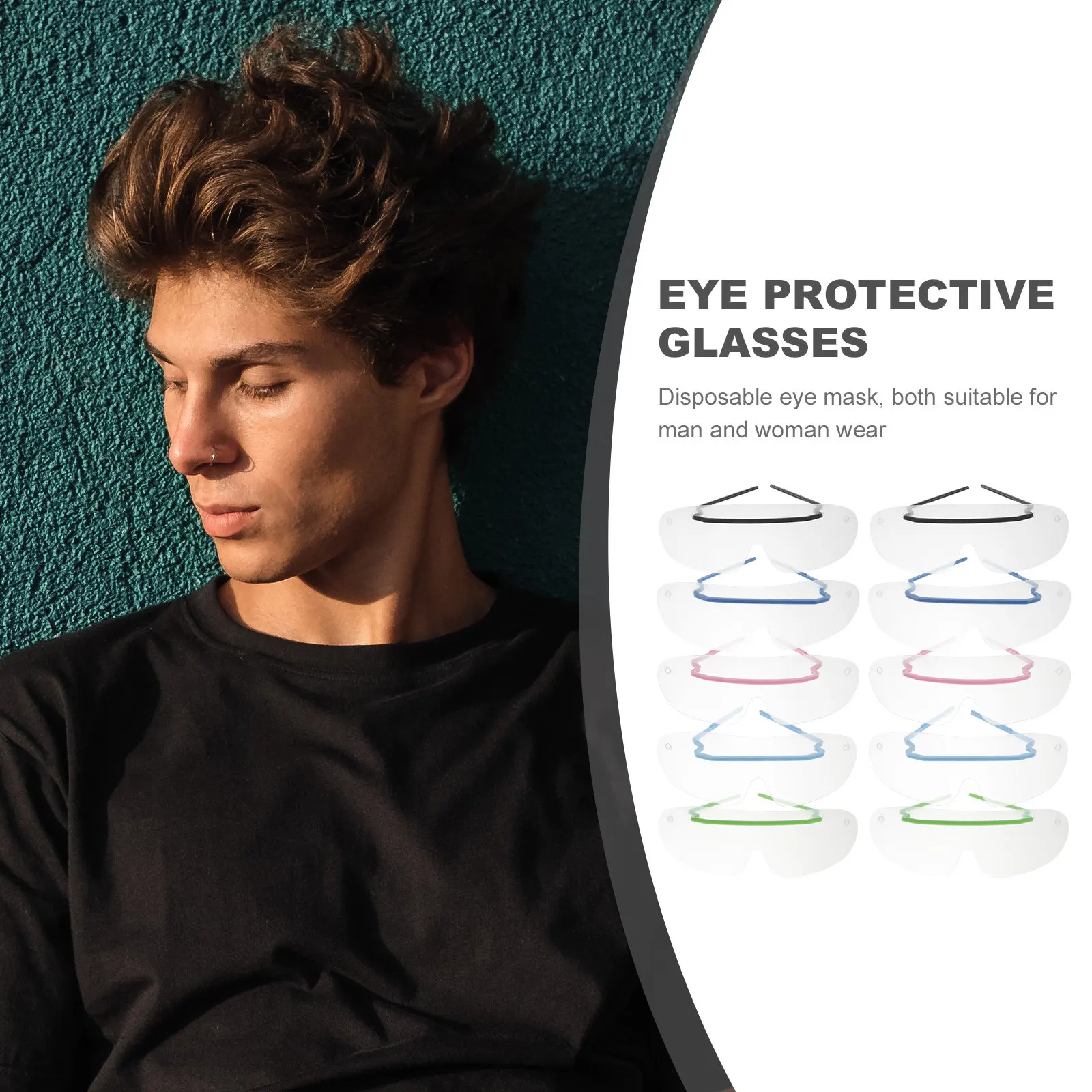 10Pcs Disposable Eye Cover Protective Goggles Windproof Glasses Eyes Protector Anti-Spittle for Man Woman
