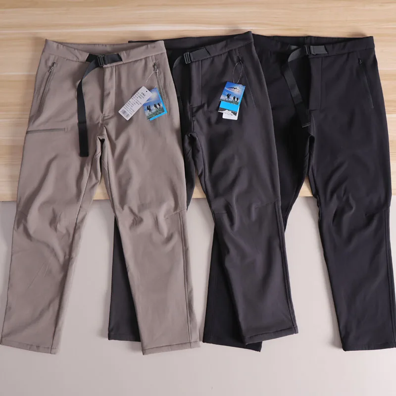 

Уличные мужские повседневные брюки Thiened Fce на подкладке с прямыми штанинами, ветрозащитные мягкие брюки на осень и зиму