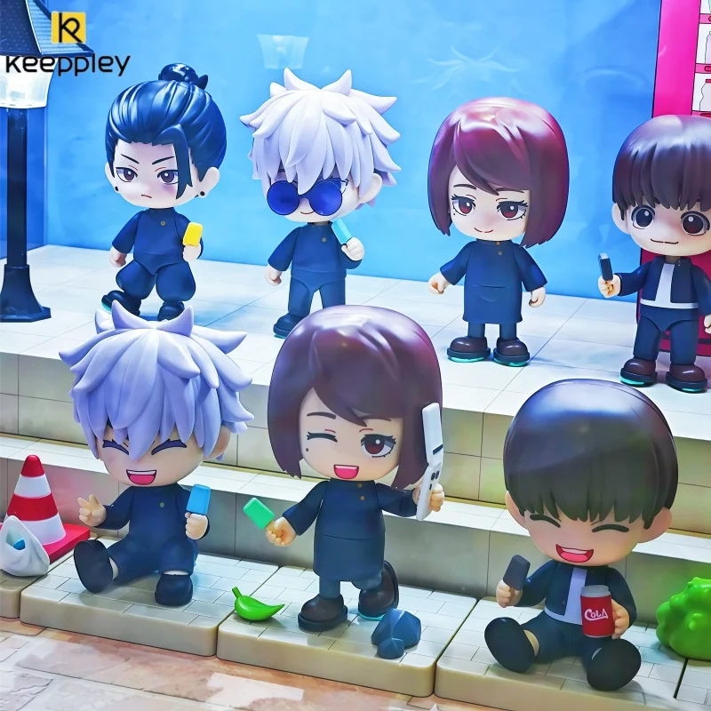 Keeppley Bausteine Jujutsu Kaisen Reißverschluss Puppe Ornament Anime Figur Montage Spielzeug Gojo Satoru Modell Kleine Partikel Puzzle