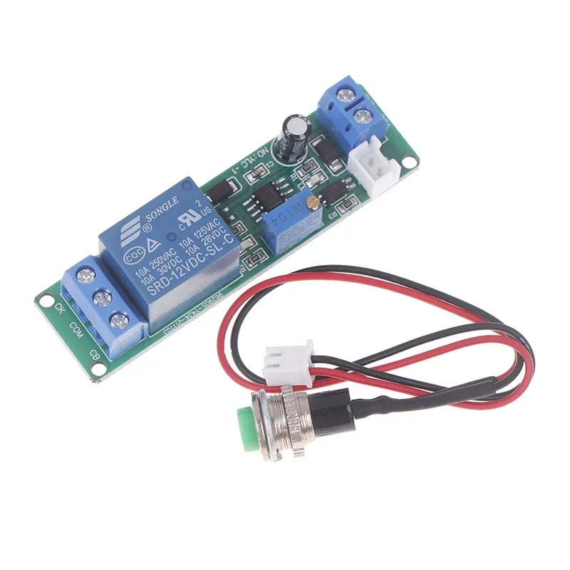 Módulo de desligamento de atraso de temporizador ajustável DC 12V Interruptor de tempo de relé de temporização 1 ~ 10 segundos Módulo de interruptor de desligamento de atraso