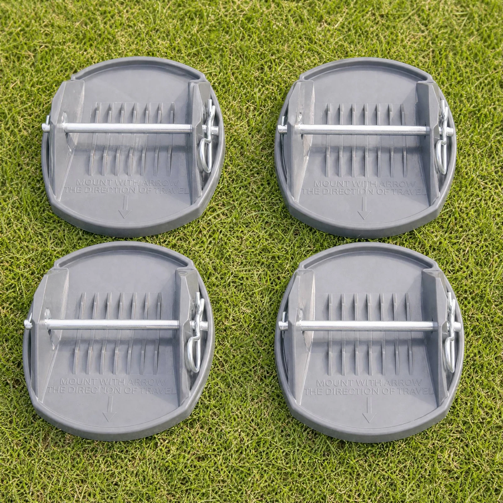 4 Pieces Caravan Stabilizer Jack Pad with Anti-Slip Ridges Low-Sink Trailer Jack Foot Pad with Spring Clip Textured for Campers