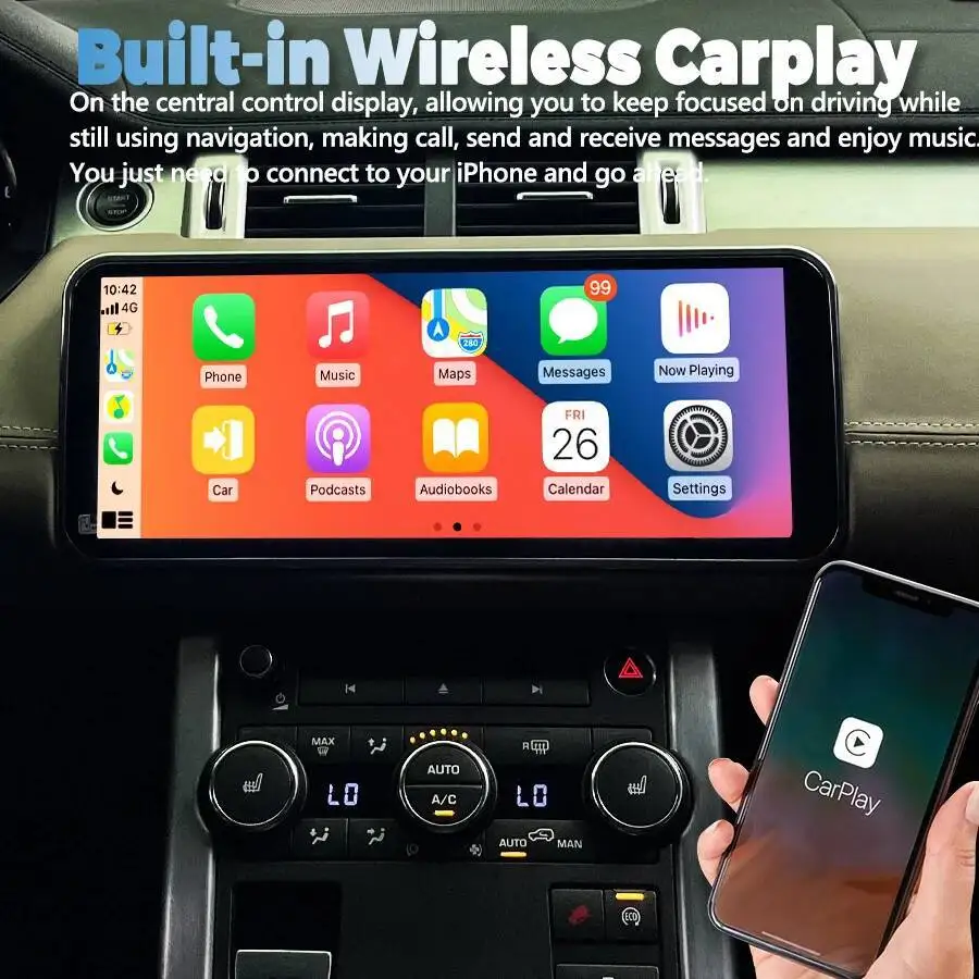 Stereo Android 15 GPS Navi Car Radio For Land Rover Range Rover Evoque 2012-2018 BT CarPlay 12.3'' Car Multimedia Video Player