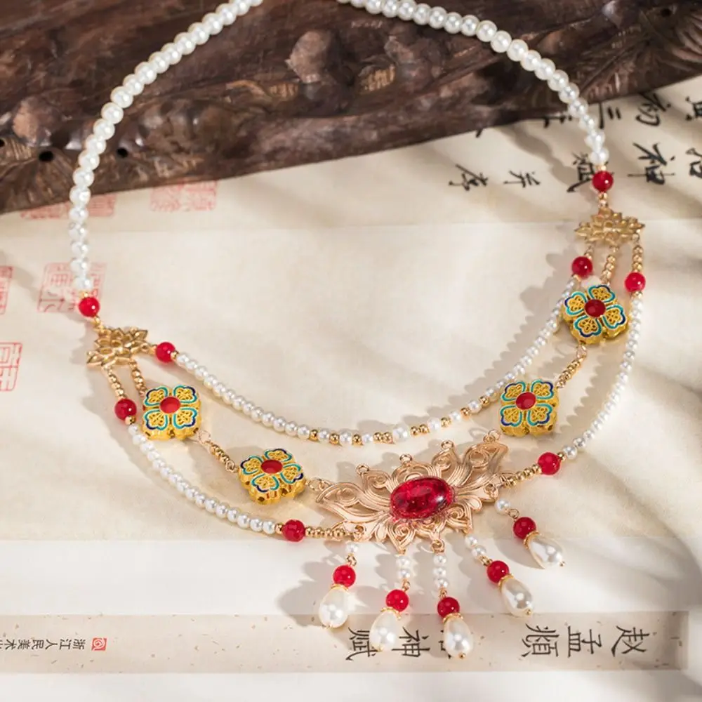 Tang Ming Song Dynasty Hanfu Ruyi Pendant Pearl Clothing Accessories Chinese Style Necklace Elegant Ethnic Style