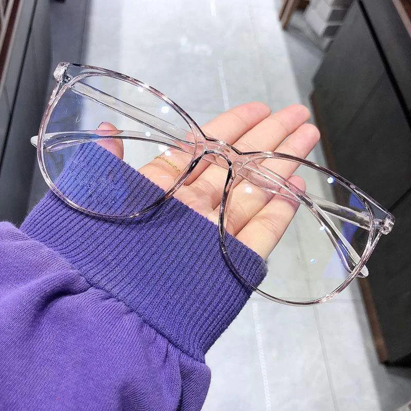 

Transparent Anti Blue Light Myopia Glasses Women Vintage Optical Plain Frame Myopia Glasses Men Computer Eyeglass Spectacles