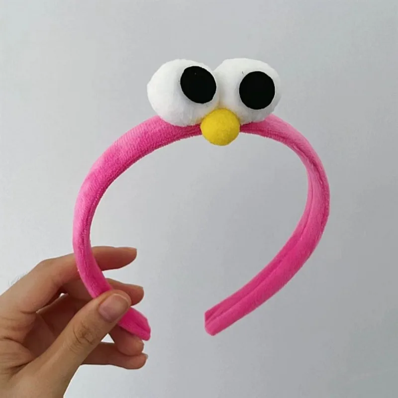 Sesame Street ELMO COOKIE MONSTER anime peripheral cartoon cute and funny big-eyed girl makeup face wash broken hair headband