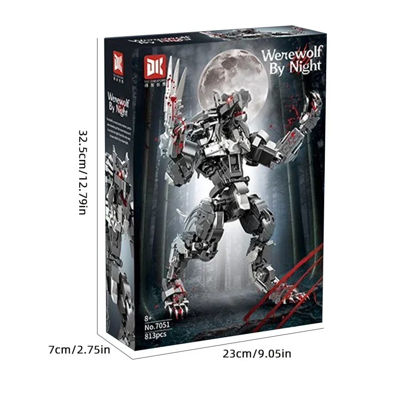 813PCS Dark Night Weerwolf Bouwstenen STEM speelgoed interactieve bouwstenen wolf model Bricks DIY speelgoed kinderen geschenken