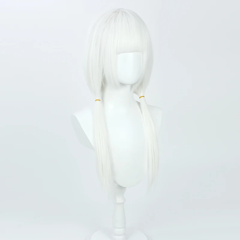 Parrucche cosplay Kafu per capelli sintetici Anime Virtual YouTuber Kafu Halloween 60 cm Parrucca bianca lunga diritta da donna resistente al calore