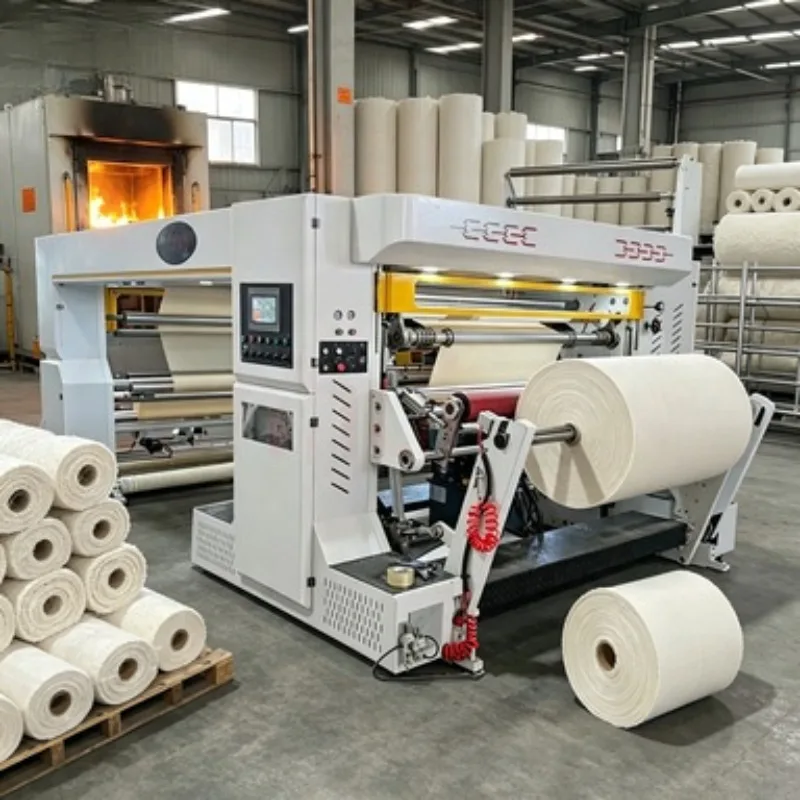 Automatic Fabric Slitting Machine Textile Roll Cutting and Rewinding Machine PLC Servo Control High Precision Strip Cutter
