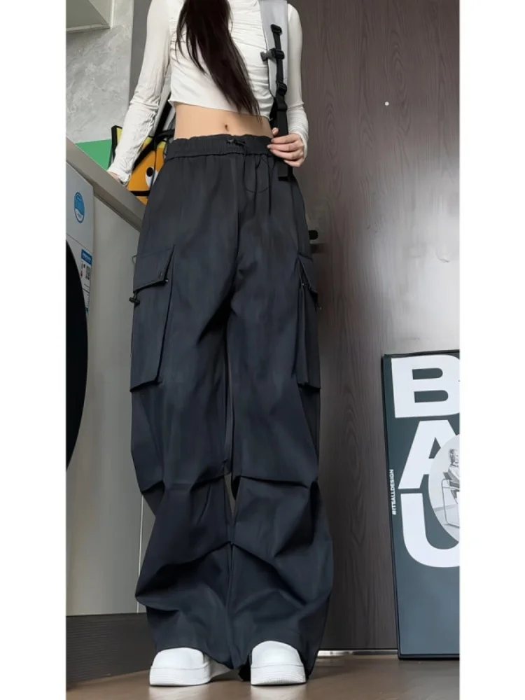 

Мужские брюки в американском ретро-стиле с эффектом потертости, широкие, плиссированные, повседневные, свободного кроя, на резинке, длинные, весна-осень