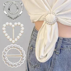 Women Geometric Brooch Clothes Corner Knot Button Ring Shirt Hem T-shirt Scarf Buckle Clothes Decoration Accessories