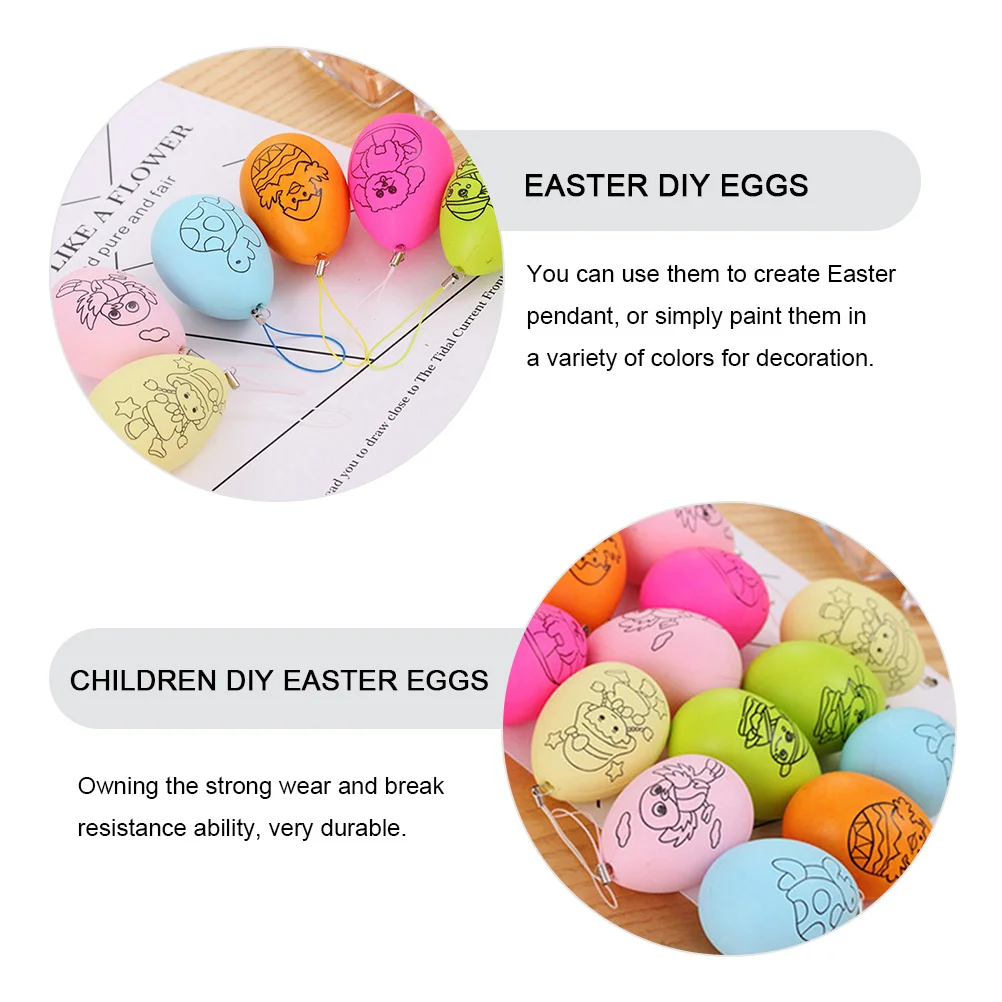 24-teiliges Osterei-DIY-Set, starke, verschleißfeste Simulationseier für handgefertigte Bastelarbeiten, Aktivitäten zur Fantasie und Entwicklung von Kindern