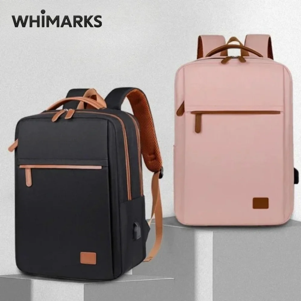 WHIMARKS Large-Capacity Backpack Fashionable Simple Daily Commuting Office Computer Travel Laptop Bag for Students School Use