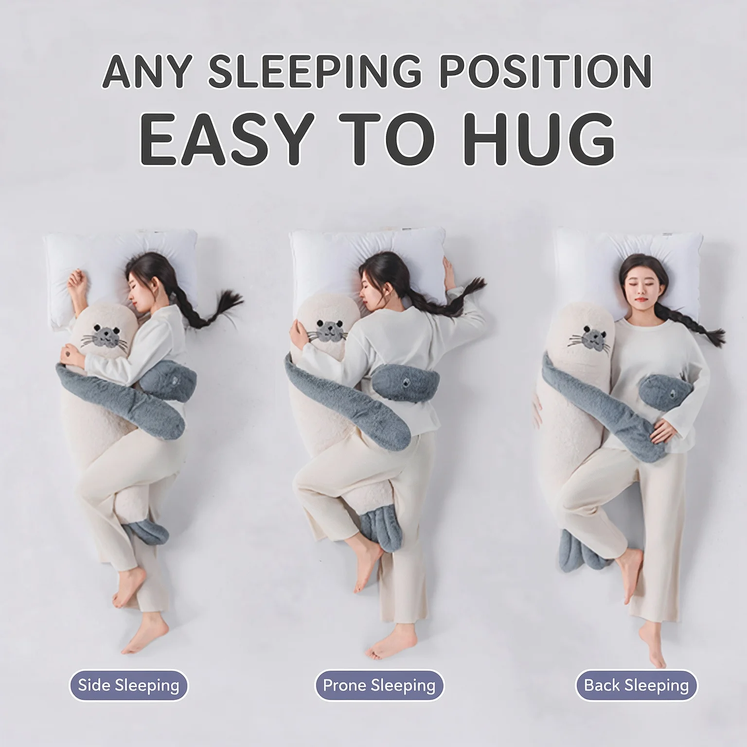 Patting Pillow KEKO Seal Sleep Aid Long Plush Cushion for Bedtime Relaxation Christmas Gift