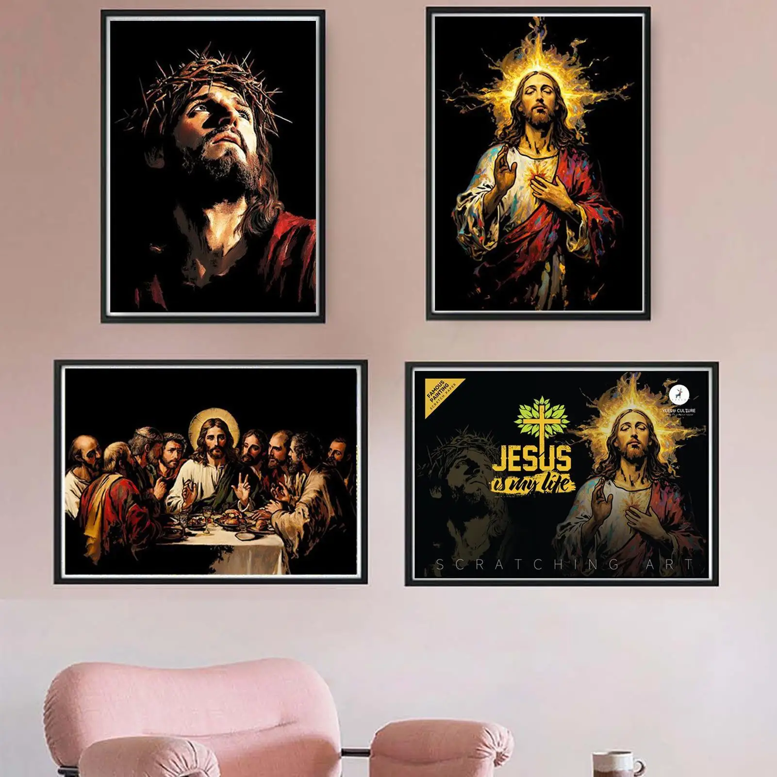 Papel de risco jesus cartão de esboço de risco 1 conjunto arte criativa artesanato atividades de scratchboard para adultos crianças 3 anos de idade e