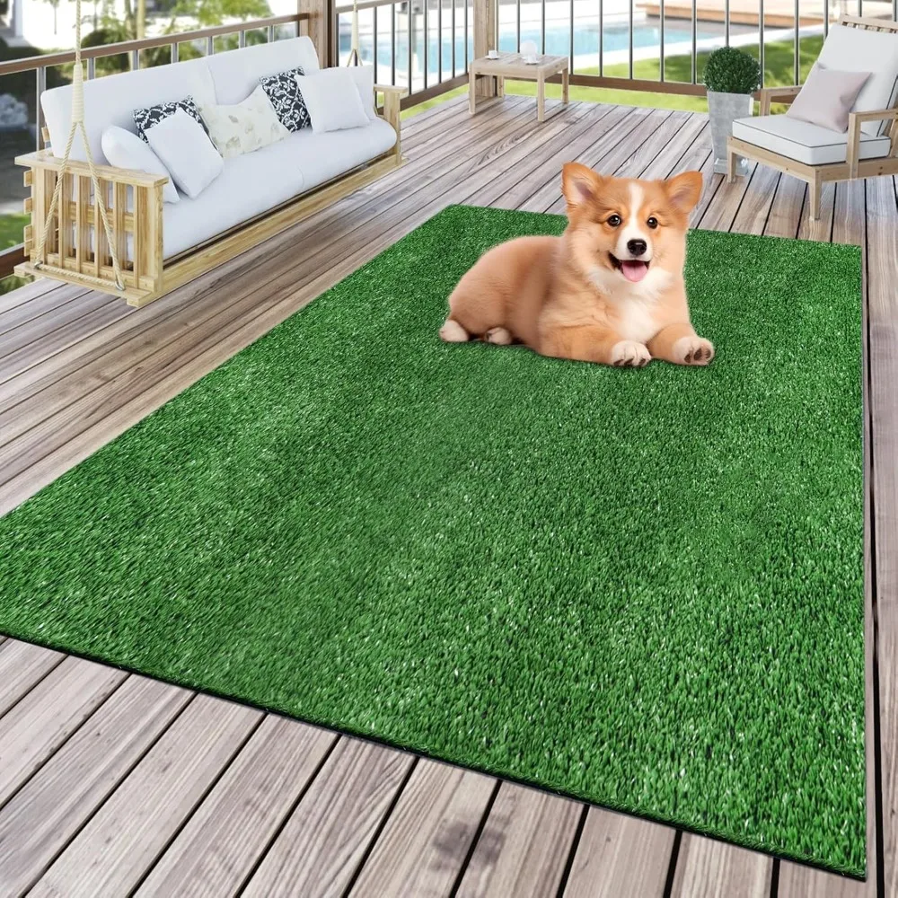 

Artificial Grass Rug, 4' x 45' Artificial Turf Fake Faux Grass Mat with Drainage Holes, Indoor Outdoor Synthetic Turfs for Garde