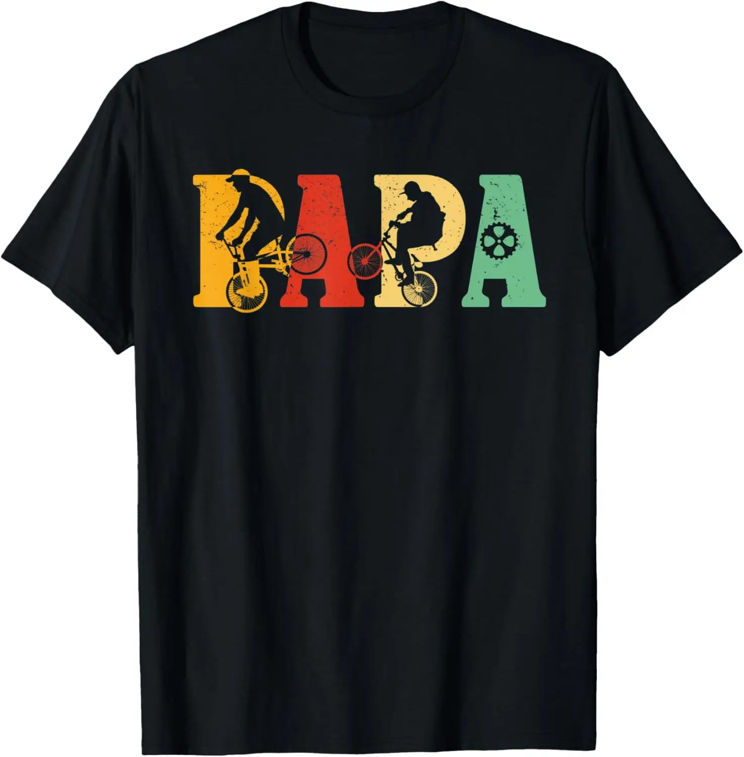 

Mens BMX bicycle biking vintage dad retro art- biker gifts PAPA T-Shirt Motorcycle
