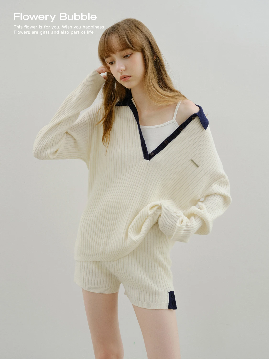 

Cloudy Dr Australian Merino Wool Knitting Yarn Sweater Set Casual Loose Fit Long Sve Collar Breathable Soft Wool B...