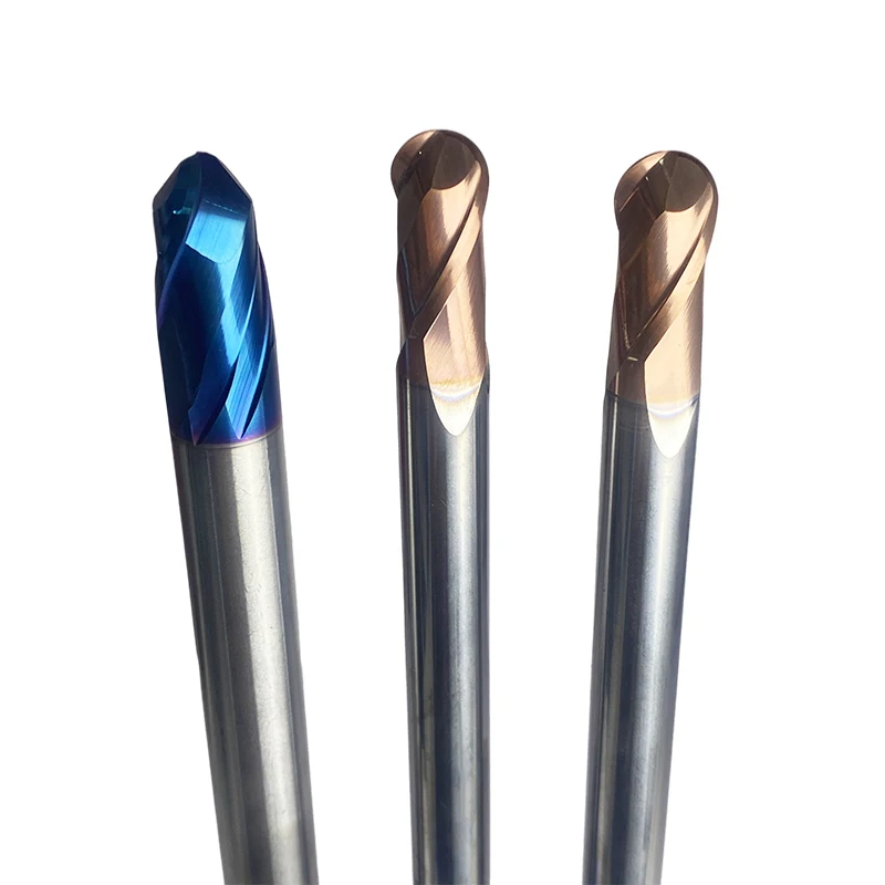 60 Degree Ultra Fine Tungsten Steel Coated Ball Nose End Mill 6R3 8R4 16R8150L200L Cast Iron Stainless Steel Milling Cutter