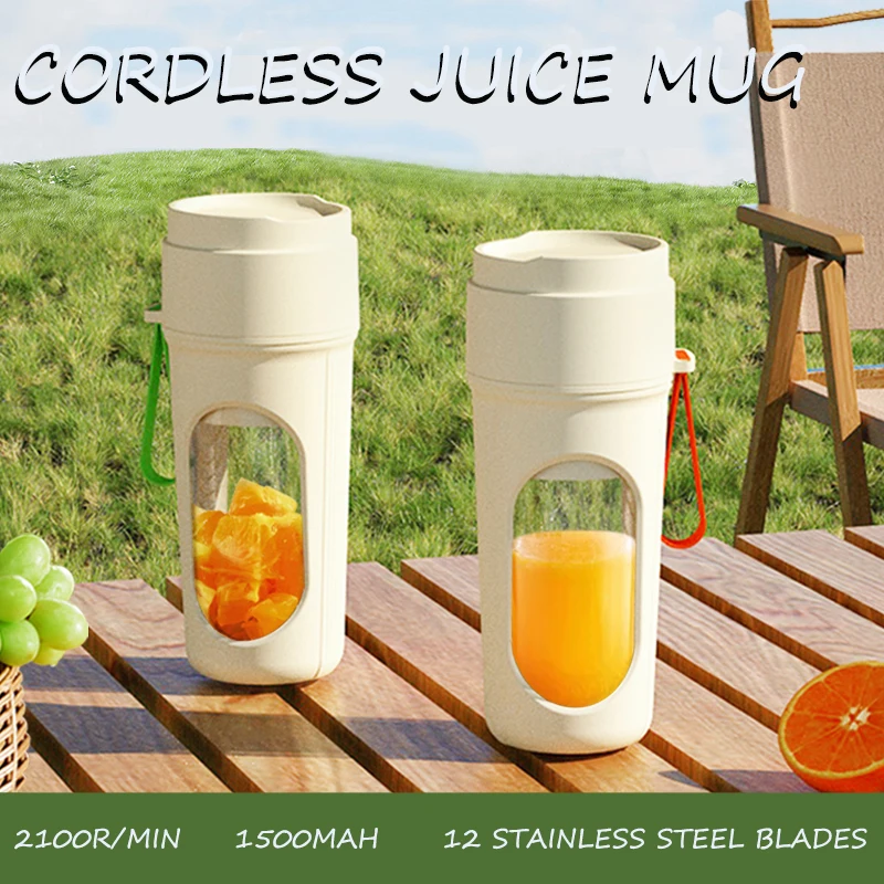 

Portable Blender, Personal Blender for Shakes and Smoothies 450ml Chargeable via Type-C USB Suitable for Gym/Travel/Kitchen