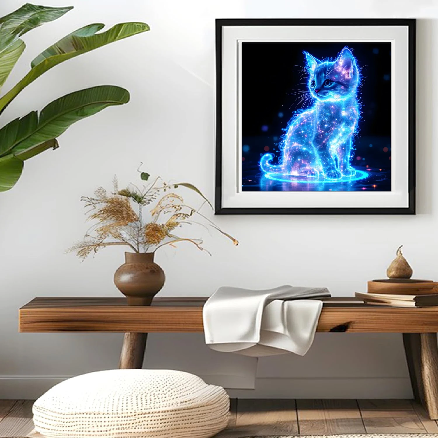 Adult Wooden Puzzle - Fluorescent Cat Wooden Puzzle, Unique Animal Shape Adult Wooden Puzzle, Adult Wooden Puzzle,