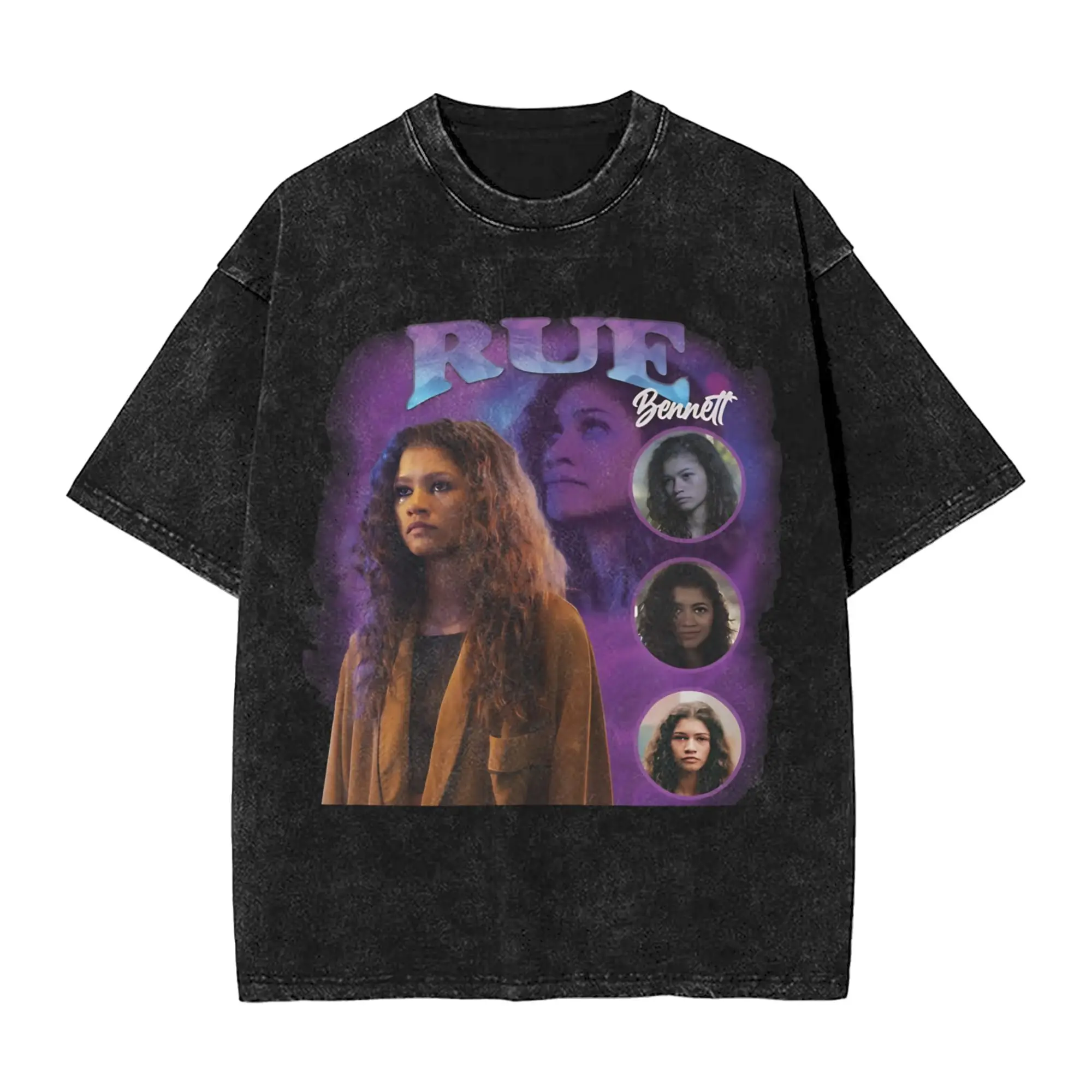 Ruby Rue Zendaya Outfit Washed T Shirts for Men Women Streetwear Hip Hop T-Shirts Graphic Printed  Tees Tops Short Sleeve